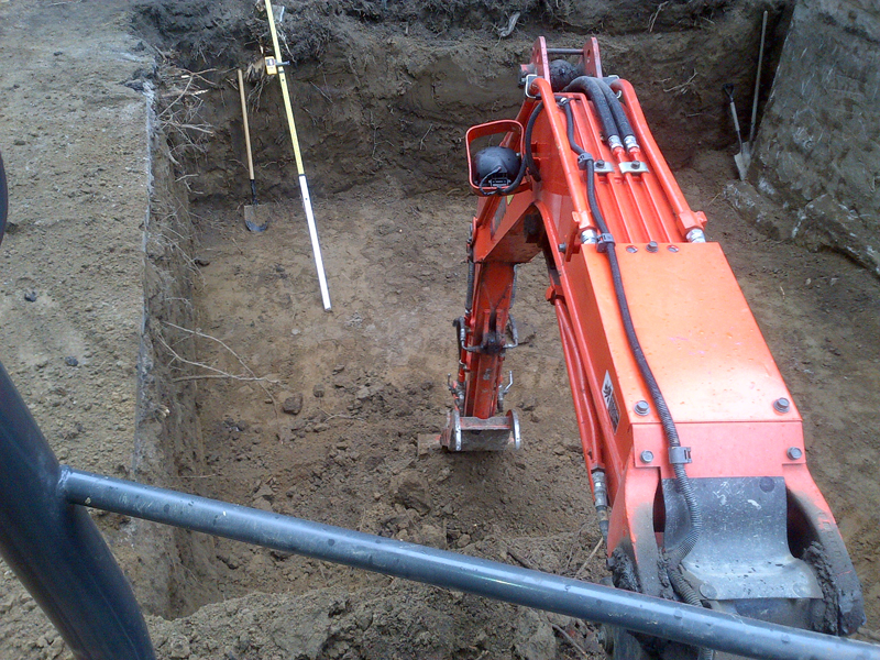 Excavation in progress, Bruce's Excavating