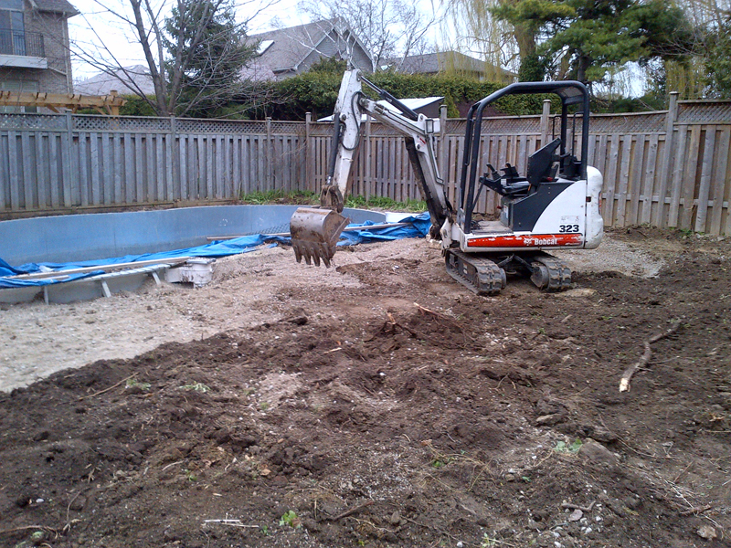 Excavation and base prep for a new patio, Bruce's Excavating
